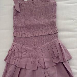 Katie J NYC Mauve Smocked Dress